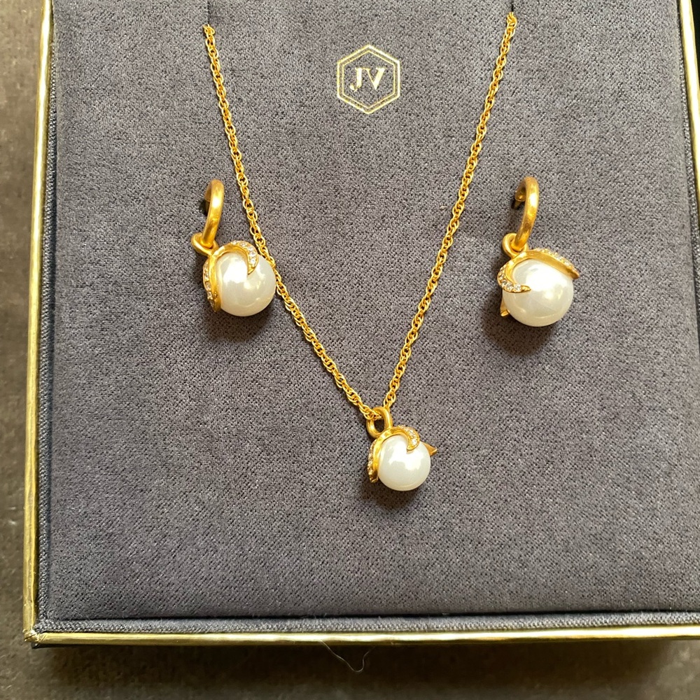 Julie Vos Gold and Pearl Necklace Set